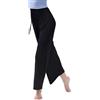 s.lemon Pantaloni da Danza a Gamba Larga Donna, Pantaloni da Balletto, Pantaloni Sportivi Elasticizzati a Vita Alta con Cintura
