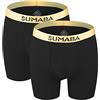 ZUOLAIYIN Boxer da uomo, morbido, traspirante, confortevole, intimo per uomo con gambe lunghe, Confezione da 2: nero, XL