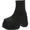 FGUUTYM Stivaletti da donna con tacco - Camoscio Chelsea Boots con plateau - Stivali invernali con tacco alto - Stivali antiscivolo da trekking invernali, Nero , 39