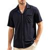 Casey Kevin Camicia Uomo Maniche Corte Estiva Manica Corta Tessuto a Maglia Traspirante Camicia Casual per Estiva Beach Spiaggia