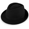 fiebig Cappello Miller Trilby in Lana | Cappello in Feltro con Nastro dello Stesso Colore | Fedora Made in Italy