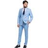VEQUÈ Abito Uomo Matrimonio Primavera Estate Vestito Completo Cerimonia Elegante VEQUE (IT, Numero, 52, Regular, Regular, Celeste)