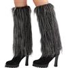 Nanxson Scaldamuscoli In Pelliccia Da Donna Peloso Scaldamuscoli Copristivali Lunghi Invernali In Pelliccia Finta Pelliccia Morbida Boot Covers Calzini Caldi al Ginocchio (Striscia)