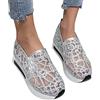 KBOPLEMQ Sneaker da donna con paillette, zeppa, traspiranti, in pizzo, scarpe da corsa estive, per attività all'aria aperta, con glitter, T Argento, 39 EU