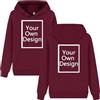 ALRRGPB Felpa Personalizzata per Uomini e Donne Felpa Personalizzata Il Tuo Design Stampa Fai da Te Autunno Inverno Hooded Front & Back