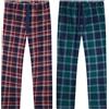 Get Trend Pantaloni Pigiama Uomo Invernale, Set 2 Pezzi Pantalone Lungo con Tasche Laterali, Abbigliamento da Casa, Regalo Uomo (XL, Verde/Rosso, 2)