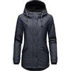 Navahoo Lindraa - Giacca invernale da donna, corta, foderata, con cappuccio, taglie XS-3XL, blu navy, L