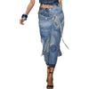 tinetill Gonna di Jeans Gonna Estiva da Donna Gonne A-Line Casual Gonna di Jeans in Denim Blu Gonna Lunga A-Line Gonna di Jeans Lunga Gonna di Jeans a Vita Alta Stretch