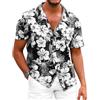 Fastkoala Uomo Hawaiane Camicie Floreali Camicia da Spiaggia Vacanze Tropicali Tops Casual Button Down