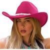 DRESHOW Cappello da Cowgirl Donna Classico con Scintillante Cintura di Strass Cappelli da Cowboy Occidentale