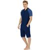 QIYUANT Pigiama Intero Corta Uomo Zip Intera Pezzo Unico Jumpsuit Manica Corta con Cappuccio Estivo Monopezzo Onesie Casual Tuta da Casa Sportiva