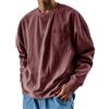 Generisch Maglietta a maniche lunghe, da uomo, 5XL, senza cappuccio, colore nero, oversize, con tasche, tinta unita, casual, a maniche lunghe, leggera, sottile, vestibilità larga, taglie forti, Colore: rosso