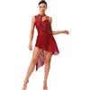 inhzoy Vestito da Ballo Latino Americano Tango Donna Abito da Balletto Danza Lirica Contemporanea in Pizzo Floreale Body Ginnastica Ritmica Vestito da Pattinaggio Artistico