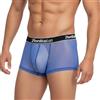 ZAIGELUO Boxer da uomo trasparente, biancheria intima sexy in rete, traspiranti, hipster retrò, 1 blu, XXL