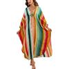 L-Peach Camicia da Notte Oversize da Donna Kaftan Bohemien Maxi Loungewear Abito da Spiaggia