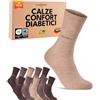 sockenkauf24 10 Paia Calze Confort Diabetici Uomo 47-50 senza Elastico Cotone senza Cucitura Beige Marrone