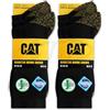 CAT CATERPILLAR - Calzini da lavoro per diabetici, da uomo, comodi, senza gomma, in cotone di alta qualità, taglie 39-42 e 43-46, 6 paia di colore nero, 43-46