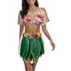 Seizesoul Costume da donna hawaiano divertente copricostume a maniche corte Beach Luau Party Baggy Body stampato T Shirt Dress, Luau floreale, X-Large