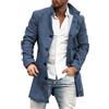 Generico Trench a Vento Uomo Caldo Viaggi Giubbotto in Tweed Taglie Forti Giacca Manica Lunga Media Lunghezza Slim Fit Trench Lungo da Uomo Lana Nuovi Lungo Casual Cappotto Classico Mezze Stagioni Business
