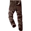 Caixinkan Pantaloni classici da uomo in velluto a coste con gamba dritta, pantaloni stretch, pantaloni twill, slim fit, fasciati alla caviglia, pantaloni eleganti da abito, tinta unita, business