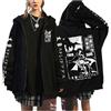 zhedu Bungou Stray Dogs Pullover con Cerniera Taglie Forti Felpe con Cappuccio Manga Anime Giapponesi Unisex per Adolescenti Harajuku Spalla Cadente Casual Hip Hop Streetwear (Color 02,XS)