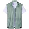 Cicilin Gilet estivo da uomo, in rete, casual, leggero, traspirante, con cerniera, Verde, XL