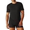 Liabel Maglietta Intima Uomo Felpata 3-6 Pezzi Girocollo Maglia Uomo in Caldo Cotone 2828 (6 Pezzi Nero, M)