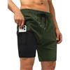 Hoqque Costume Uomo Mare Pantaloncini Estivi Pantaloni Corti Verde L Costumi da Bagno Shorts con Tasche Sportivi Piscina Estivo Surf Accessori Beach Corto Pantaloncino Short Spiaggia Asciugatura Rapida