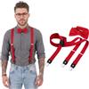 DonDon Set di bretelle eleganti e papillon per uomo e donna, forma a Y, larghezza 2,5 cm, fatto a mano - Accessorio elegante per matrimonio, festa, smoking - Rosso