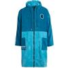 WAVE HAWAII Bleys - Poncho da surf con zip per corpi da 170 a 205 cm, in 100% cotone ecologico, per nuoto, spiaggia, surf, doccia, surf, poncho per uomo, donna, adulto, Blu, L/XL