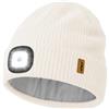 ATNKE LED Cappello con Luce, USB Ricaricabile 4 LED Luce Cappello Corsa Torcia Mani Libere Lampada Invernale Testa Calda Berretto Lavorato Maglia con Pile Foderato Regali per Uomo e Donna/Snow Beige