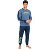Pyrex Pigiama Uomo Caldo Cotone Interlock Pigiama Uomo Invernale Lungo con Polsini e Stile Sportivo (IT, Testo, XXL, Regular, Regular, Modello 3)