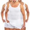 HERMKO 3007 3 Canottiere Extra-Lunghe da Uomo (+ 10 cm Circa) in Cotone 100%, Größe Herren:4 (M), Farbe:Bianco