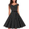 Generico Abito Elegante Donna Sera Abito da Cocktail Donna Elegante per Feste con Scollo a e Gonna a Ruota Stile retrò Anni '50