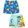 Pokémon Swim Shorts 2 Pack per Ragazzi | Bambini Bambini Blue Squirtle Pikachu Charmander Bulbasaur Pantaloni da Bagno Trunks | Regali di Costumi da Bagno Gamer