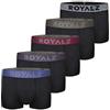 ROYALZ Pantaloncini Boxer 5 Confezioni Lifestyle per Uomo Mutande Classico per Abbigliamento Sportivo e Casual, 5 Set (95% Cotone / 5% Spandex), Dimensione:L, Colore:Set 034 (Paco da 5 - Multicolore)