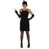 Fun Shack Vestito Anni 20 Donna, Costume Charleston Halloween Donna | Abito Nero, Guanti & Cerchietto con Piume, Frange Applicate, Perfetto per Halloween, Ideale per Travestirsi