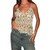 Seyurigaoka Canotta da donna Y2K con paillettes velate canotte in rete scintillante canotta con paillettes glitterate trasparenti, Beige, S