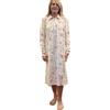 Linclalor camicia da notte donna in puro cotone caldo con colletto art 292221-52, Fantasia