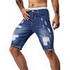 Oanviso Pantaloncini di Jeans Short da Uomo Skinny Ripped Pantaloni Corti in Denim Dritti Stretti Rotti Bermuda Jean Shorts Strappato Moda Estivi Pantalones B Blu Scuro M
