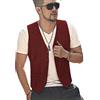 Yiaisafa Gilet casual da caccia da uomo, Herringbone Tweed, stile vintage retrò in lana, per matrimonio, sposo, taglie S-3XL, borgogna, XXL