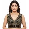 KULIA® Camicie da Donna Camicetta Nera Elasticizzata per Sari Abito Dirndl da Donna Abbigliamento da Festa Camicetta Imbottita in Stile Indiano di Design Bollywood già pronta per Sari Crop Top