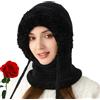 heofonm 3 in 1 Beanie Hat for Women, 3 in 1 Beanie Hat with Scarf And Mask, Knitted Windproof Warm Snow cap Balaclava Hats