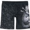 Black Premium by EMP Uomo Pantaloncini da Bagno Neri con Stampa di Lupi