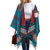 breezy lane Poncho da donna stampato scialle avvolge aperto davanti lavorato a maglia Ruana mantello oversize cardigan coperta per autunno inverno