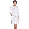 e.Femme® Camicia da Notte da Donna Kate 1029, a Maniche Lunghe, in 100% Cotone, Ortensie Blu, 46