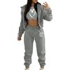 Generico Tuta Donna Elegante Sportiva Invernale Taglie Forti - Due Pezzi Sci in Pile - Pigiama Felpata Da Neve