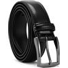 YOORAN Cintura da uomo, in pelle, larghezza 33 mm, adatta per jeans e tute, lunghezza accorciabile