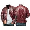Fashion_First - Giacca e pantaloni da uomo con 2 stelle Lord Chris Pratt Peter Quill in pelle marrone Star Lord - Pantaloni in finta pelle