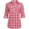 UNibelle Camicie da Donna Camicie a Quadri Camicie a Quadri a Maniche Lunghe Scollo a V Top a Tunica Casual Camicie con Bottoni S-XXL